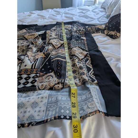 IMAN Global Top Womens XL Chic Multi Patchwork Drape-Front Blouse Career NEW - Picture 11 of 12